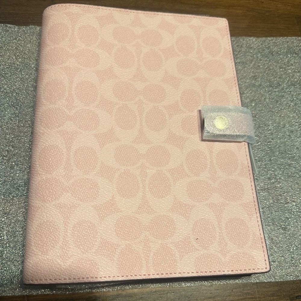 Powder Pink - Coach Notebook In Signature Canvas